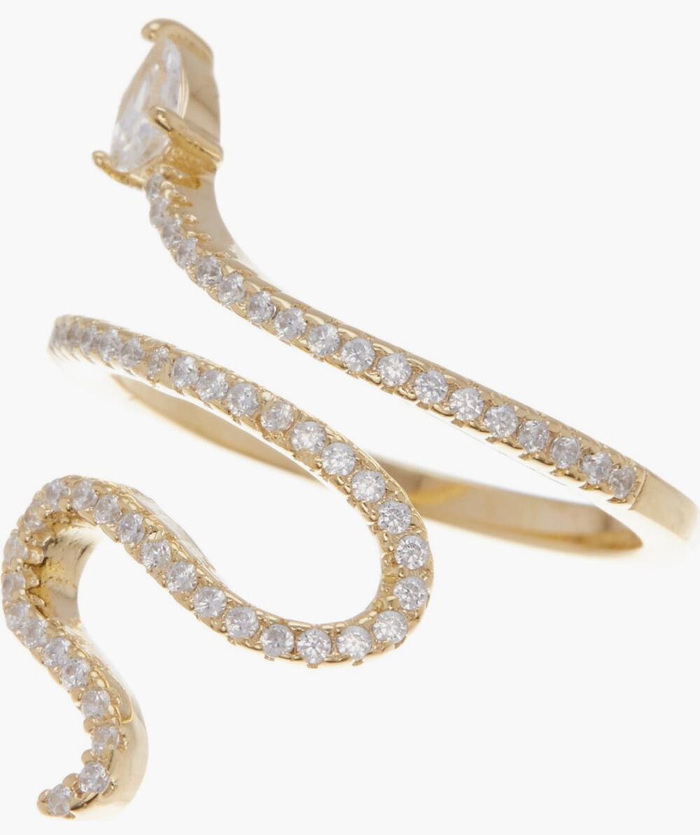 Adornia 14k GOLD PLATED SWAROVSKI CRYSTAL RING NWT 9